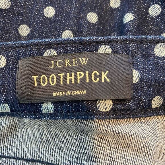 J. Crew Women’s Polka Dot Toothpick Ankle Jeans Size 27 - Picture 4 of 8